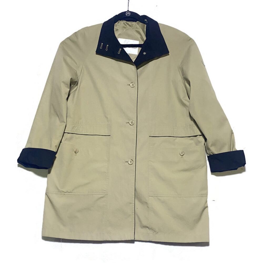 Amanda Smith Women's Size 12 Tan Brown Button-Up Lined Mid Length Coat